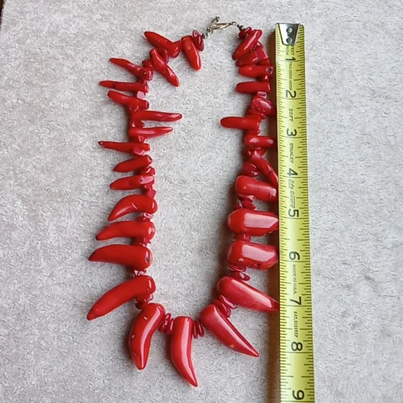Vintage 90's Red Branch Coral Necklace